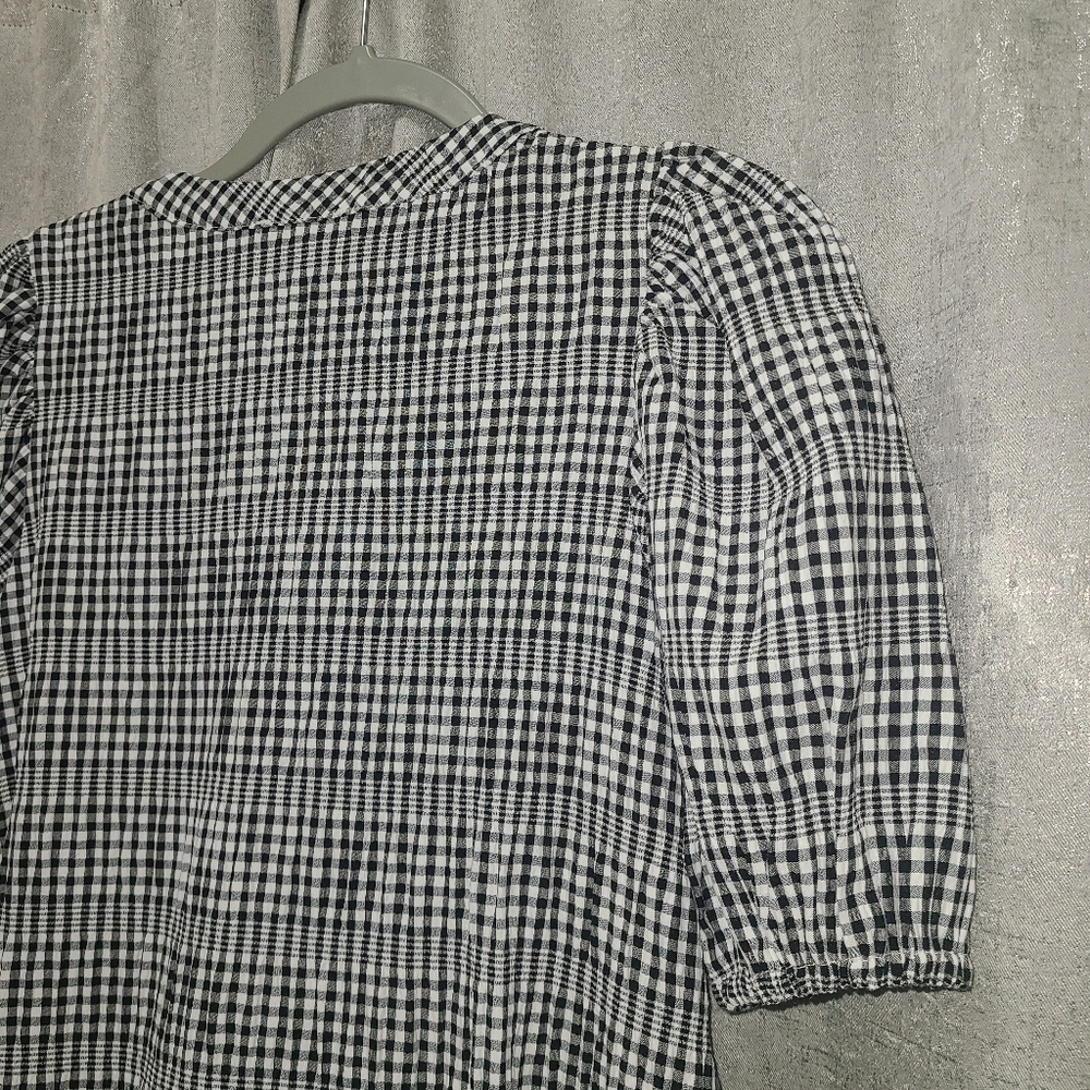 Calvin Klein Gingham Print Gauze Dress with‎ Puff sleeves NEW Size 2 - Picture 6 of 16